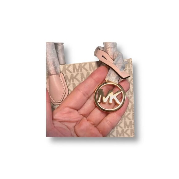 Michael Kors Mercer XS Shopper Crossbody Bag Rose Powder Blush Leather NWT $348 - Picture 9 of 10